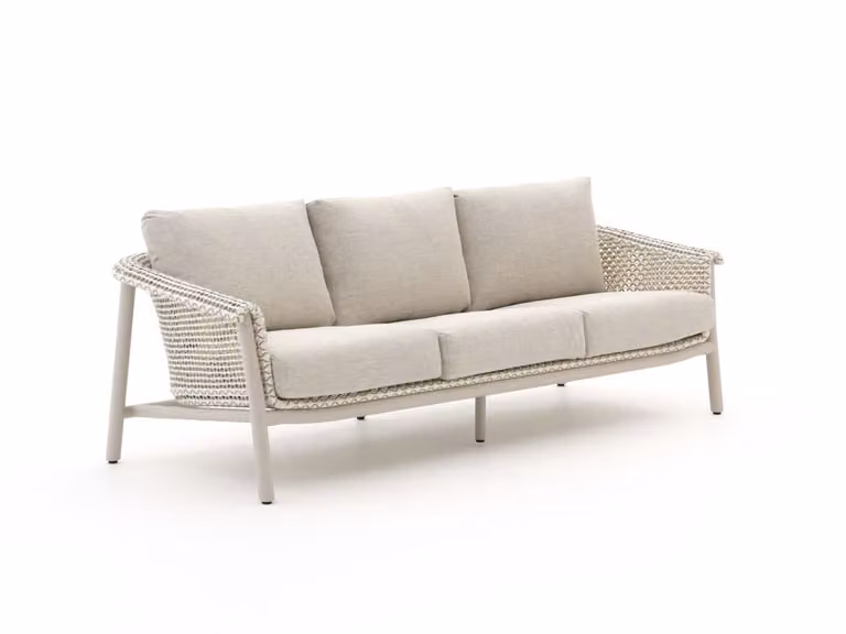 Zavelli Loungebank voor de tuin, 3 personen, Aluminium en Rattan, Beige