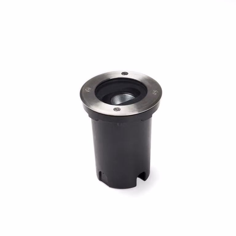 Konstsmide Spot Round LED Grondspot in Roestvrij Staal en Glas, Dimbaar, Warm Wit, 5W