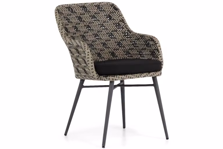 Lifestyle Garden Furniture Crossway dining tuinstoel met aluminium en rattan in antraciet en beige