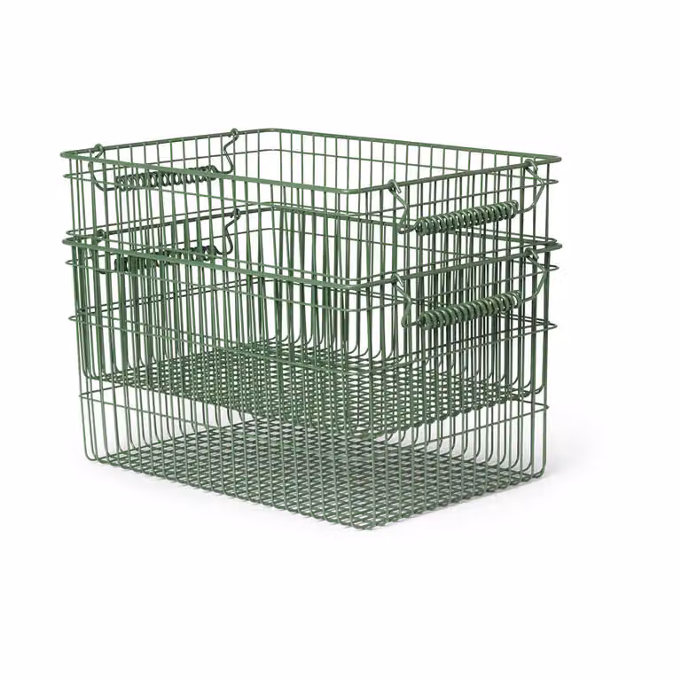 Ferm Living Cala stapelbare mand 2-pack Green, B: 36,2 cm, D: 26,2 cm, H: 20,2 cm