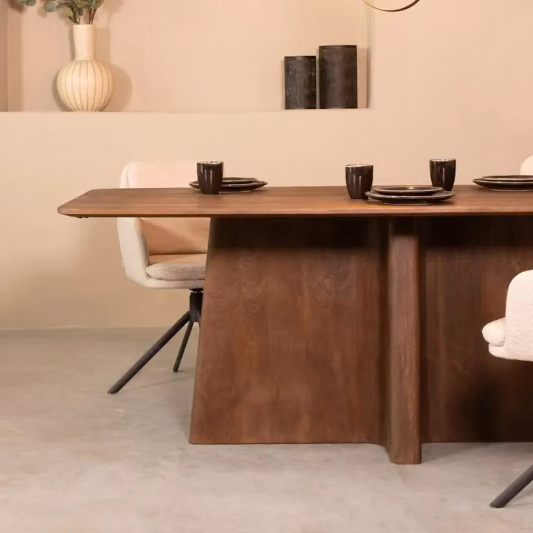 Label51 Eetkamertafel Scott - Espresso - Mangohout - 200 cm