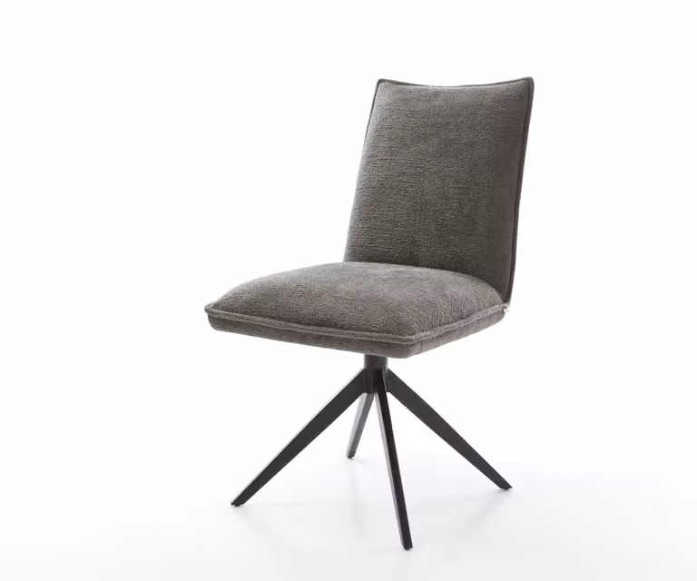DELIFE Lelio-Flex Draaistoel met Bouclé Bekleding en Kruisframe - Zwart