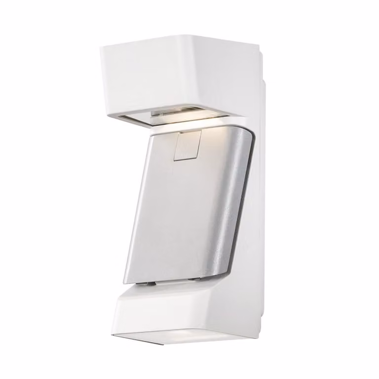 Konstsmide Ravenna wandlamp voor in de tuin, wit en grijs met aluminium en glas