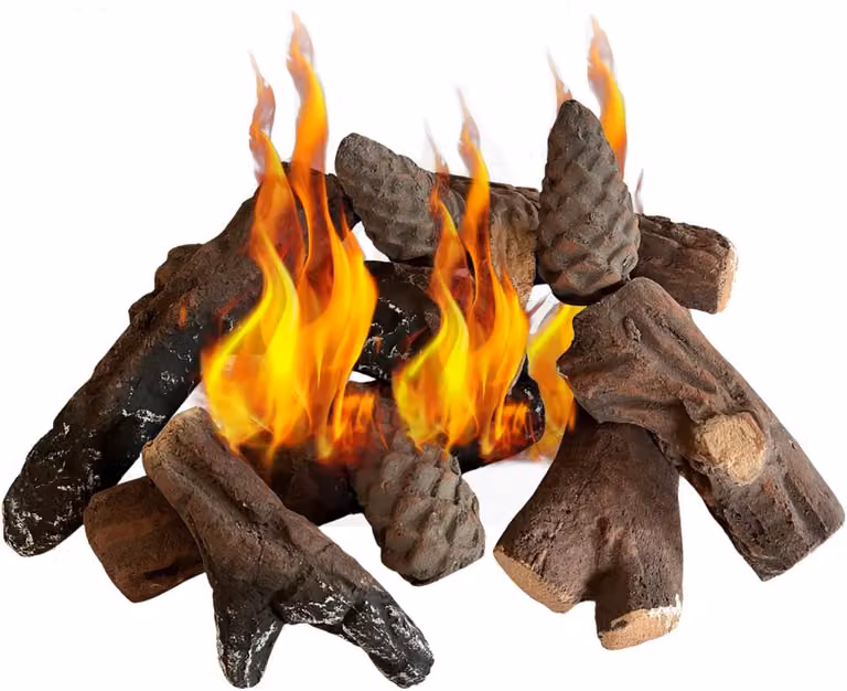 Omgoods Houtset 10-delig Decoratiehout met Houtimitatie voor Bio-ethanol en Gas haarden