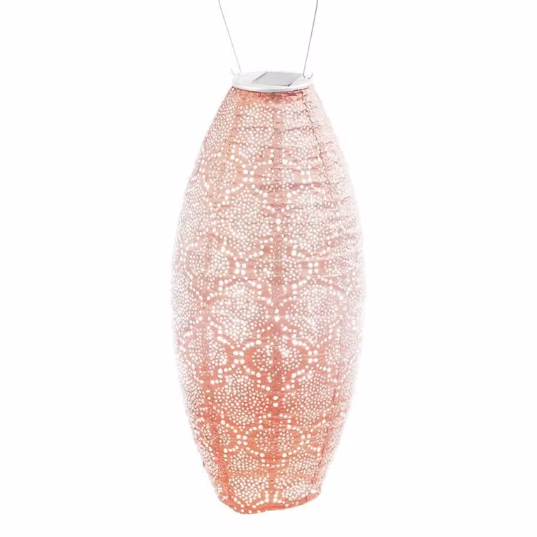 Lumiz Solar Lampion Bazaar Ovaal LED Roze 20 cm