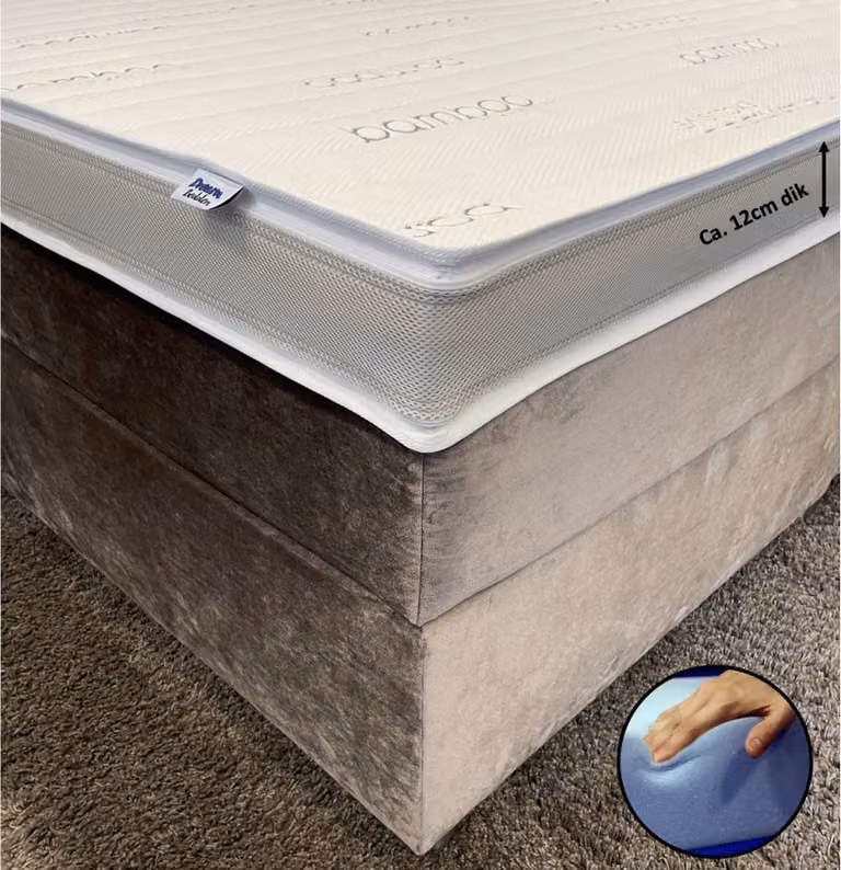 Dreambedden Bamboo Exclusive Topper HR60 Koudschuim Anti-allergie B/D: 120 x 200 cm