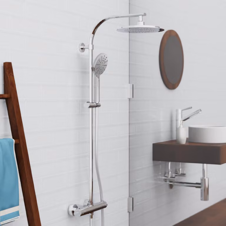 Schütte Madura Fresh Douchesysteem met Thermostaatkraan, Regen Douche en 3-Functies Handdouche