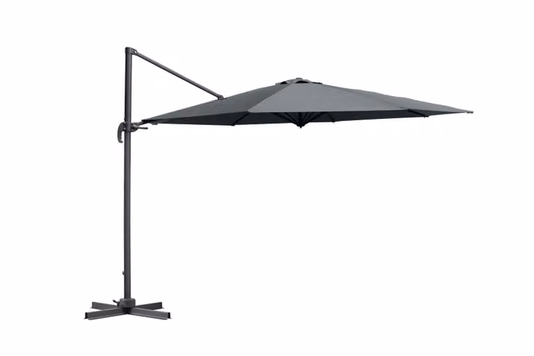 Feel Furniture Roma Luxe Parasol - 360 graden draaibaar - Donkergrijs - 4 x 4 meter