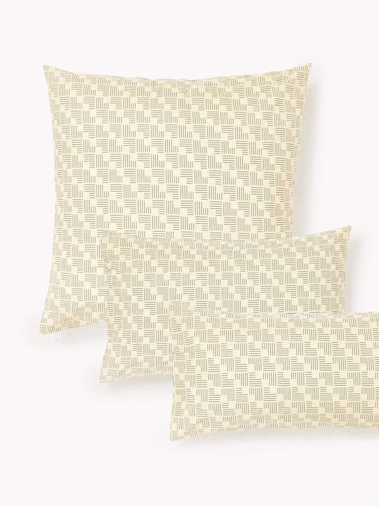 Westwing Collection Katoenen perkal kussenhoes Inki met geometrische print