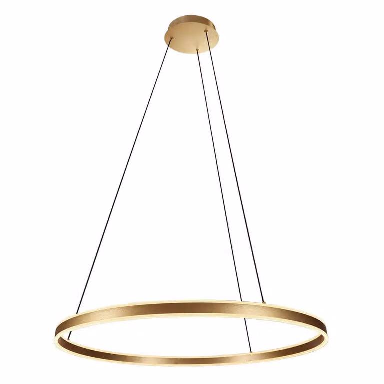 Steinhauer Ringlux Design Hanglamp goud/messing met LED en verstelbare hoogte, Ø 80 cm