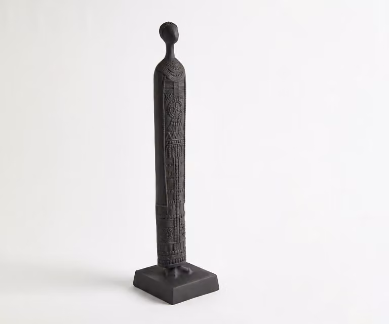 DELIFE Sentinel Beeldje van Gegoten Aluminium in Basalt, B: 12 cm, D: 12 cm, H: 51 cm