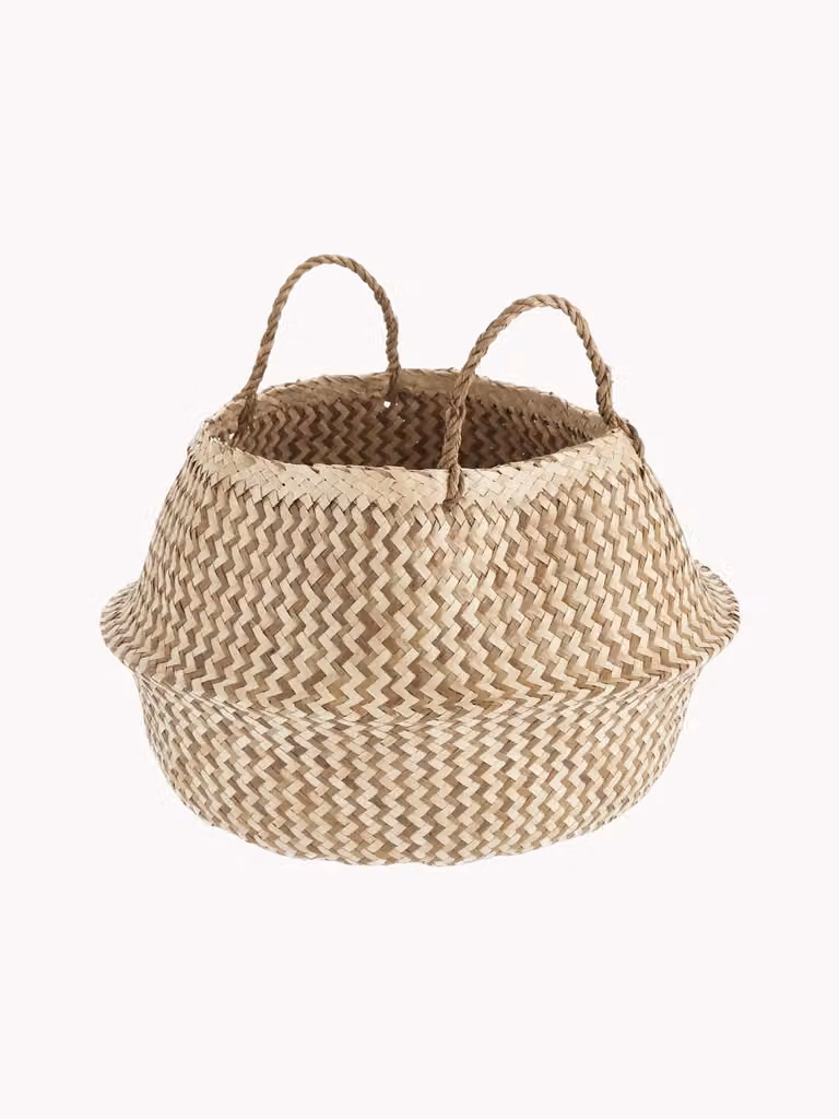 Bloomingville Handgemaakte opbergmand Meja in beige van zeegras