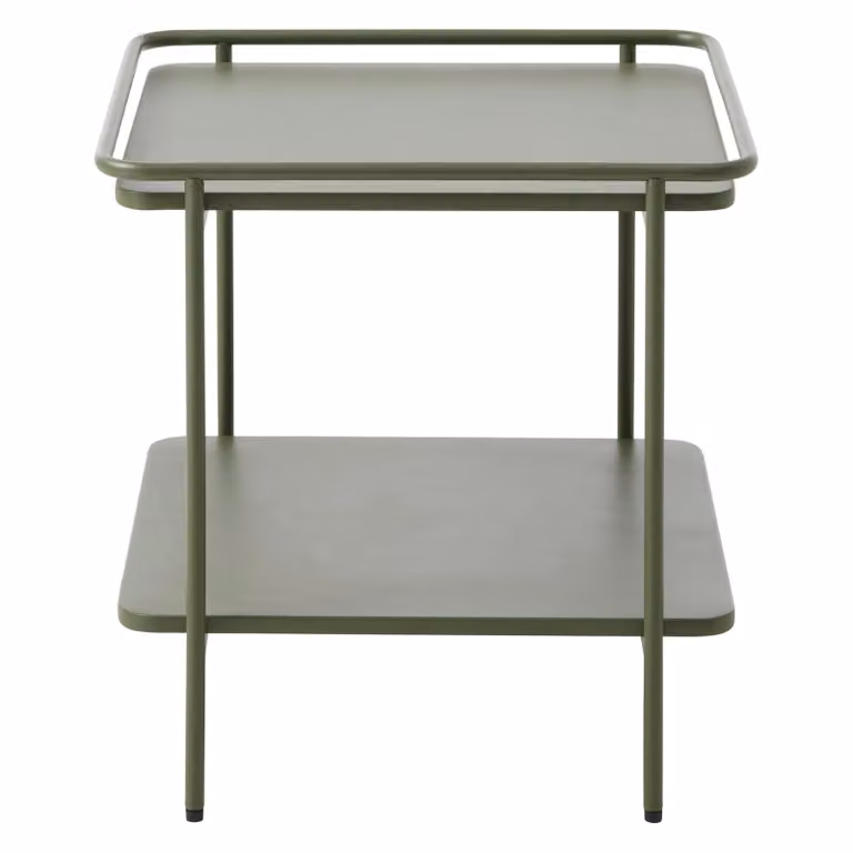 Nest of Nora Bijzettafel met 2 bladen - Olijfgroen - Metaal - B/D/H: 45 x 45 x 45 cm