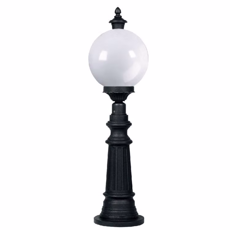 KS Verlichting Staande bollamp Madeira zwart met glazen bol - Hoogte: 87 cm, Diameter: 25 cm