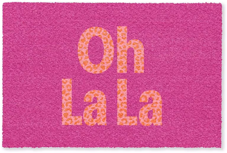 MuchoWow Deurmat Oh la la met Luipaardprint - Roze - B/D: 120 x 80 cm