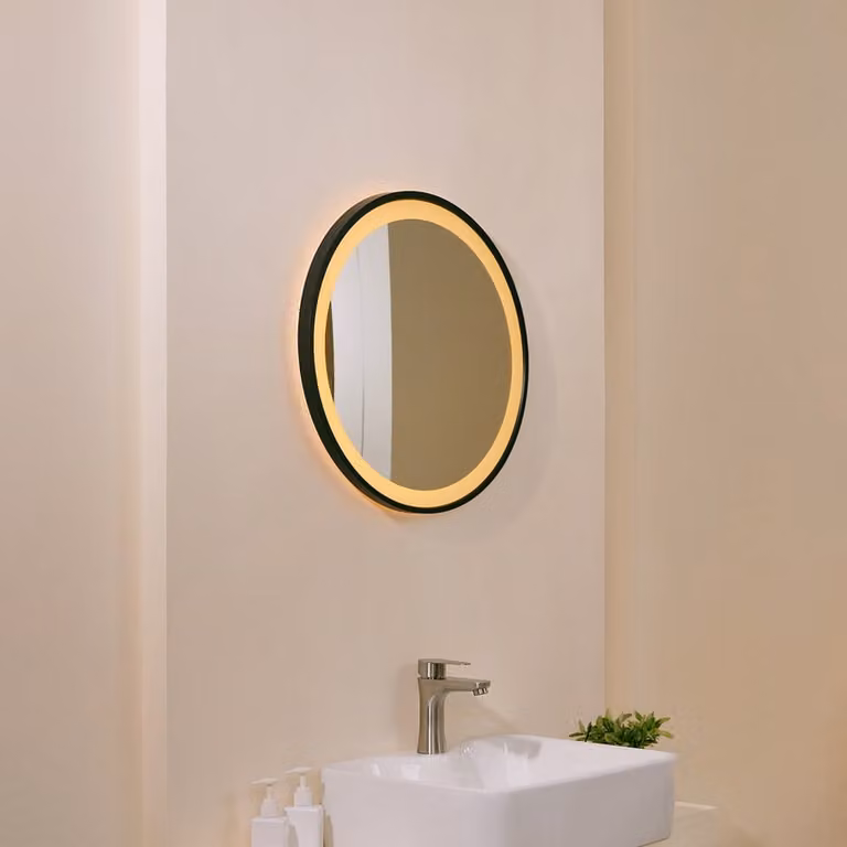 Lyora Vasari Spiegellamp met LED - Rond - Zwart - Ø 40 cm