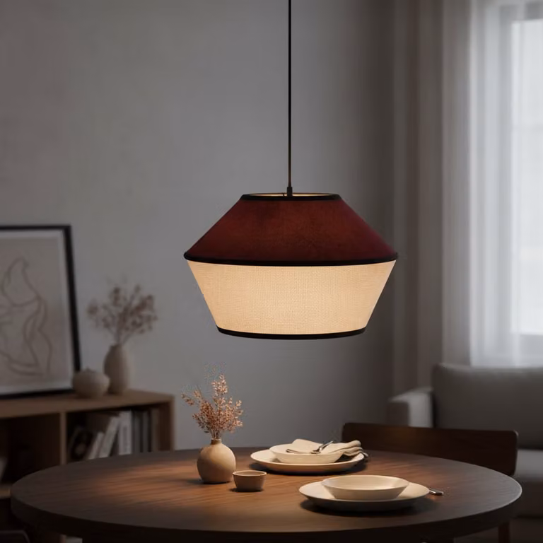 Lyora Hanglamp Veliss wit en bordeaux rood