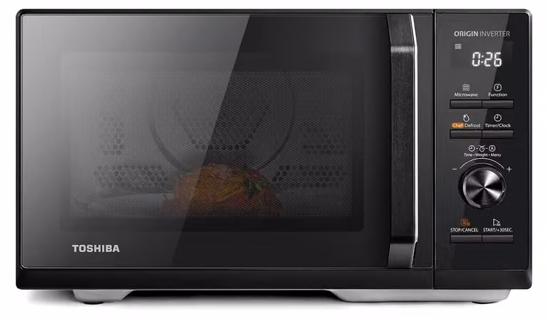 Toshiba MW3-AG20PE(BK) Magnetron met grill, 20 liter, 3-in-1 multifunctionele oven, Chef-uitvoering, Zwart