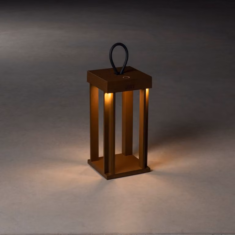 Konstsmide Cannes LED-lantaarn bruin, B/D/H: 15 x 15 x 42 cm