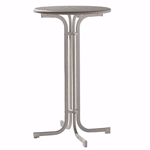 Sieger 237/G Party klaptafel met mecalit-Pro-plaat, Ø 70 cm, ijzergrijs stalen buisframe met antraciet leisteendecoratie