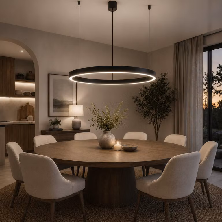Lyora Hanglamp Motif zwart rond Ø 120 cm dimbaar met instelbare hoogte