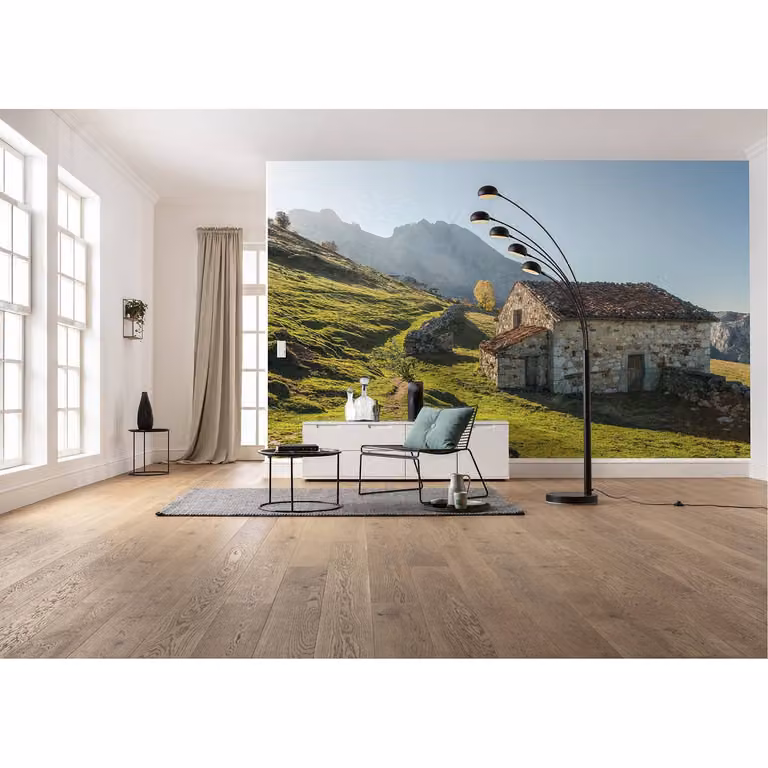 home24 Fotobehang Picos de Europe Alm, Multicolour, Breedte: 450 cm, Hoogte: 280 cm