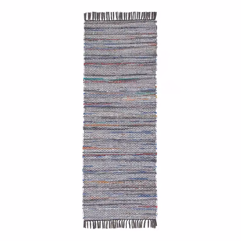 home24 Loper Kelim Chindi Vloerkleed Grijs B: 80 cm, L: 300 cm