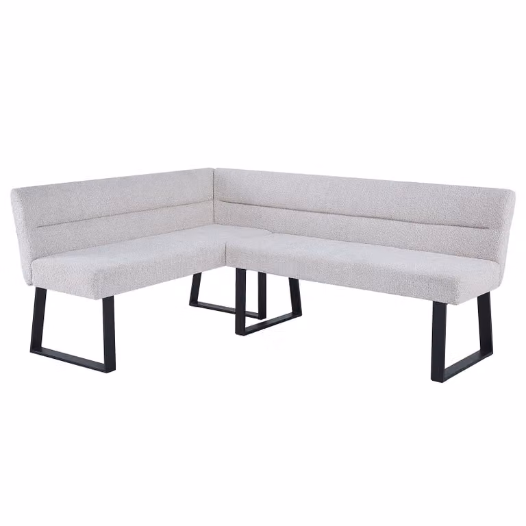 home24 Hoekbankje Sareen Beige Modern met Textiel en Metaal B: 190 cm, D: 88 cm, H: 150 cm