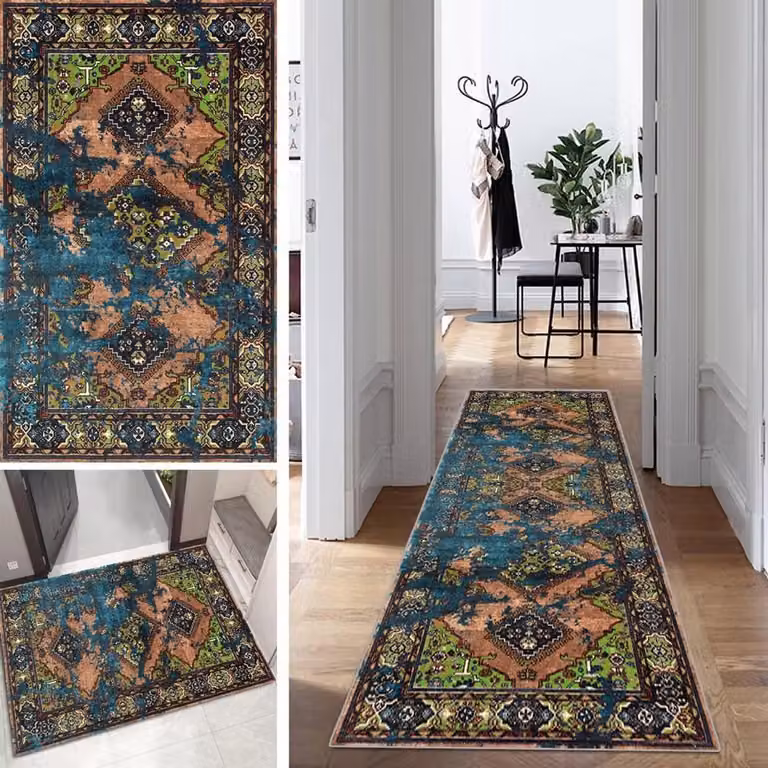 Boho Gangloper Kleurrijk Vintage Vloerkleed met Antislip en Wasmogelijkheid Breedte: 80 cm, Lengte: 300 cm