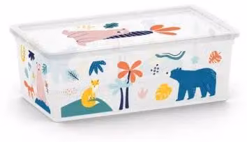 Keter C-Box Style Opbergbox Wilde Dieren, 18 liter, stapelbaar, plastic