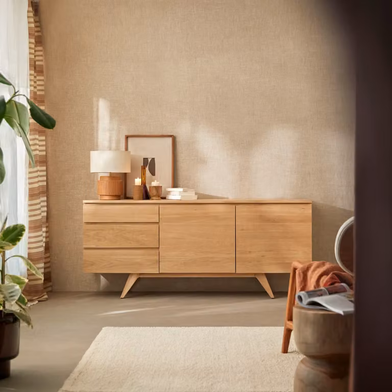 Tikamoon Esmée Massief Eikenhouten Dressoir - Bruin - Olieafwerking