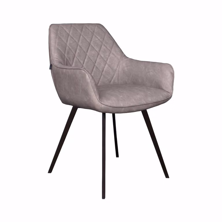 Kick Collection Eetkamerstoel Karl - Grijs/Beige - Kunstleer