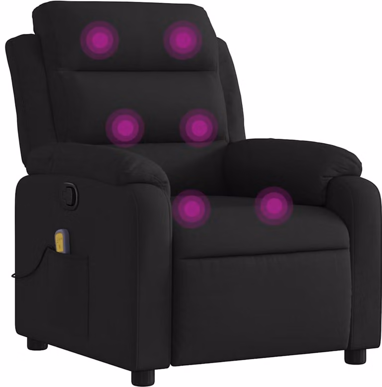 vidaXL Massagestoel voor volwassenen, verstelbare relaxrecliner, zwart stof