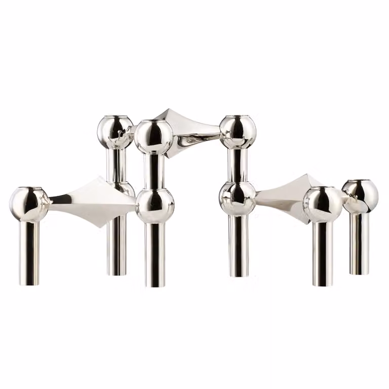 STOFF Nagel kandelaar 3-pack chroom voor taperkaarsen