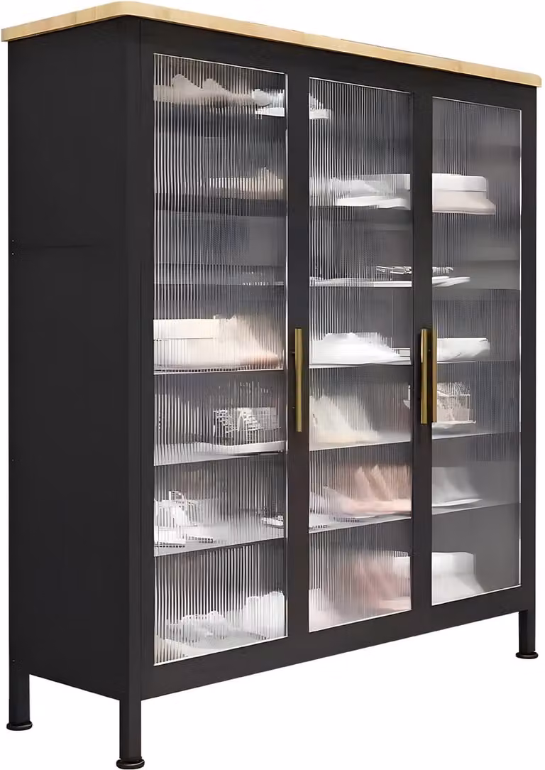 OFMOTRA Schoenenkast met 7 niveaus voor 35 paar schoenen, Grijs, B/D/H: 104 x 32 x 110 cm