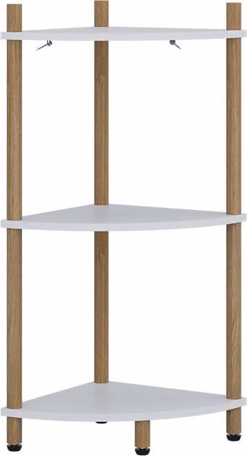 Vicco Bivio Hoekrek Wit/dennenhout met 3 opbergvakken, B/D/H: 29 x 72 cm