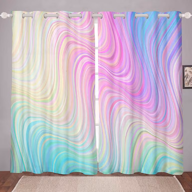 Omgoods Pastel Raamdecoratie Marmer Print Verduisterende Gordijnen voor Kinderen