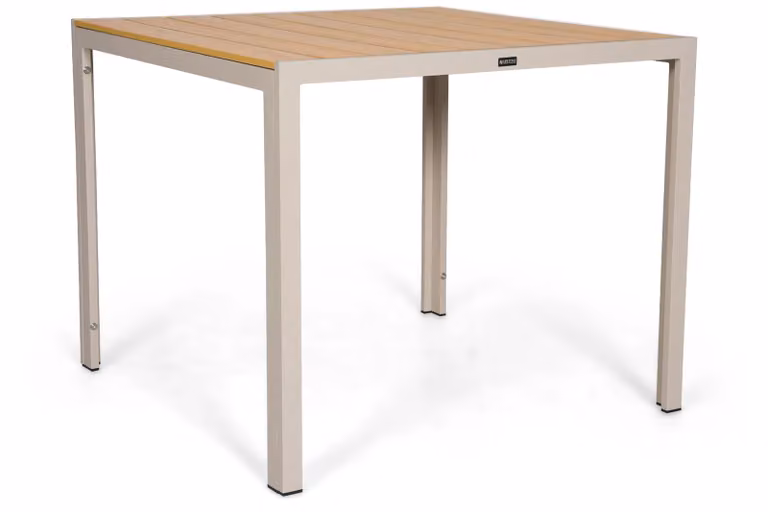 Lifestyle Garden Furniture Creta vierkante tuintafel in beige/zand, B/D/H: 90 x 90 x 74 cm
