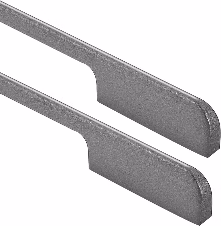 Set van 2 grijze aluminium kastdeurknoppen voor het vernieuwen van kasten