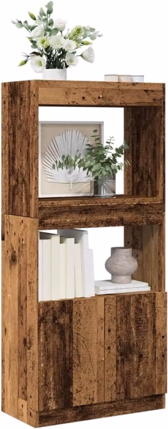 Modern houten dressoir met onderkast voor de woonkamer, slaapkamer of het kantoor, Breedte: 140 cm, Hoogte: 63 cm, Diepte: 33 cm