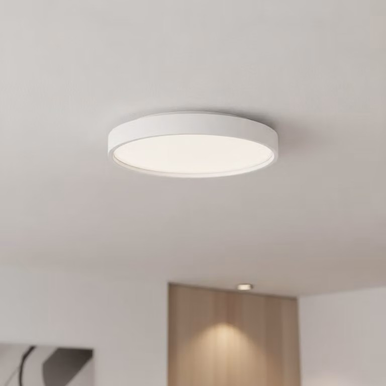 Lyora Ronde plafondlamp Olaf wit Ø 45cm