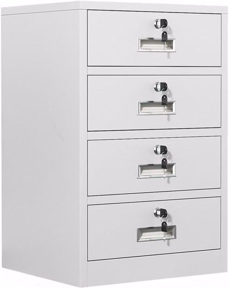 Metalen Archiefkast Wit met Deuren en Laden voor Kantoor en Home Office