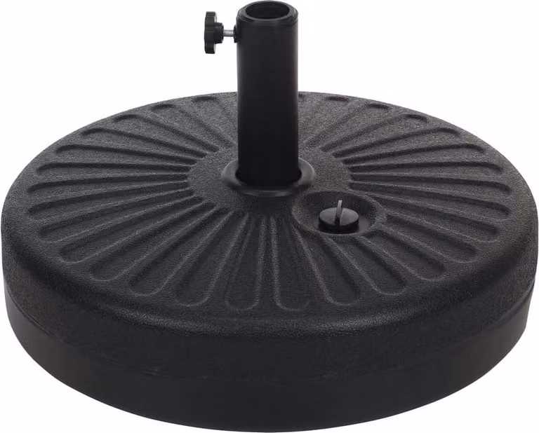 Fair-Shopping Zwart Vulbare Parasolvoet 22L met Houder voor Zonnescherm X010