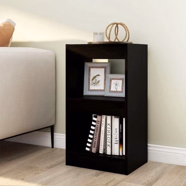 Boekenkast Roomdivider Zwart - Opbergkast Wandrek - B/D/H: 40 x 30 x 72 cm