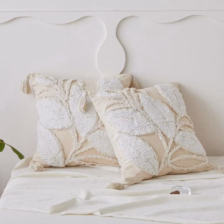Tweedelige minimalistische decoratieve kussensloopset in bohemian stijl, 45 x 45 cm