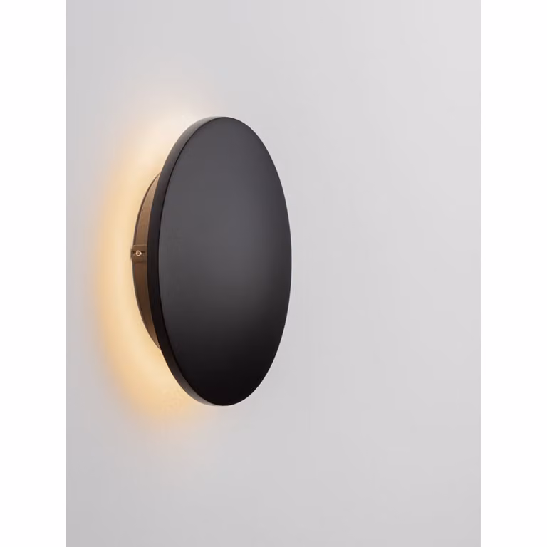 Lyora Ronde LED-wandlamp Copper zwart met warm wit licht Ø 18cm
