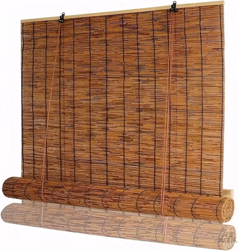 Natuurlijk Bamboe Rolgordijn Romeinse Schermen Waterdicht Geweven B: 85 cm, H: 120 cm