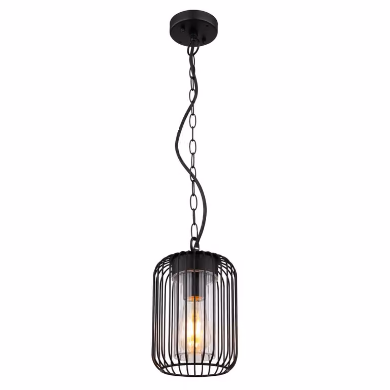 Globo Hanglamp Nina zwart voor buiten Ø 16cm