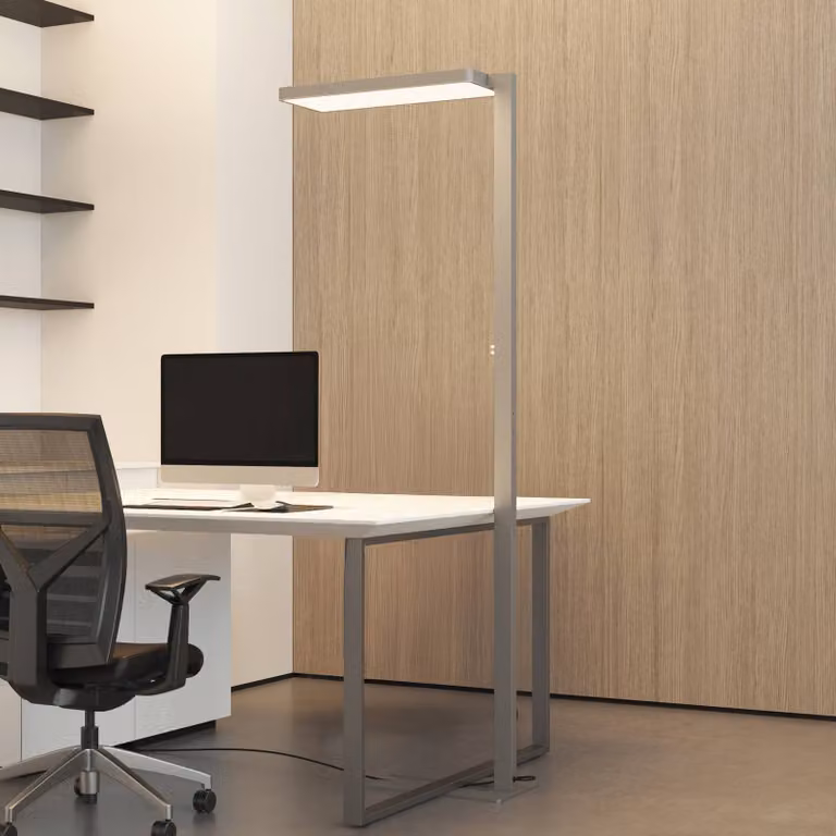 Arcchio Timon LED vloerlamp - Zilver/Grijs - Modern - Aluminium - Hoogte: 195 cm