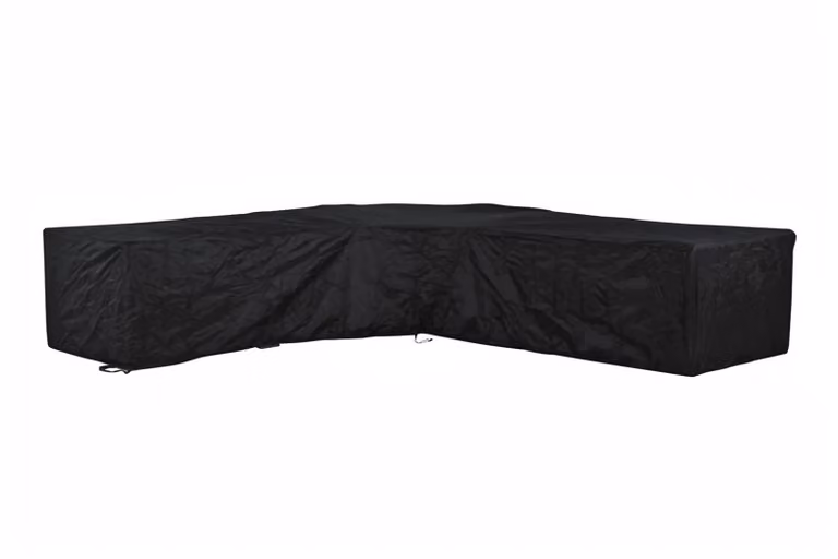 Outdoor Cover loungesethoes XL-vorm zwart polyester B: 300 cm, D: 300 cm, H: 70 cm